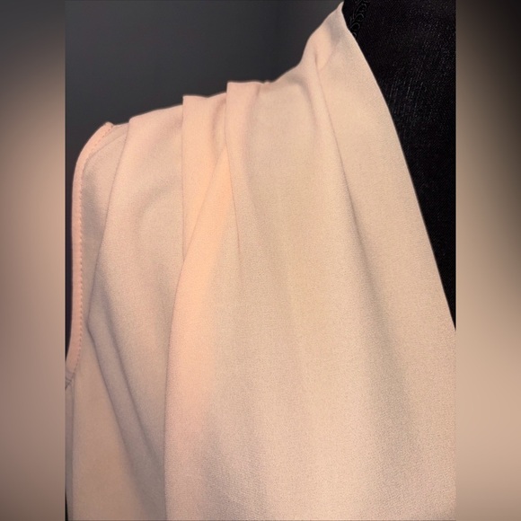 Enchanting Sleeveless Draped Wrapped Blouse Elastic Waist Open Back SzS peach - Picture 5 of 9